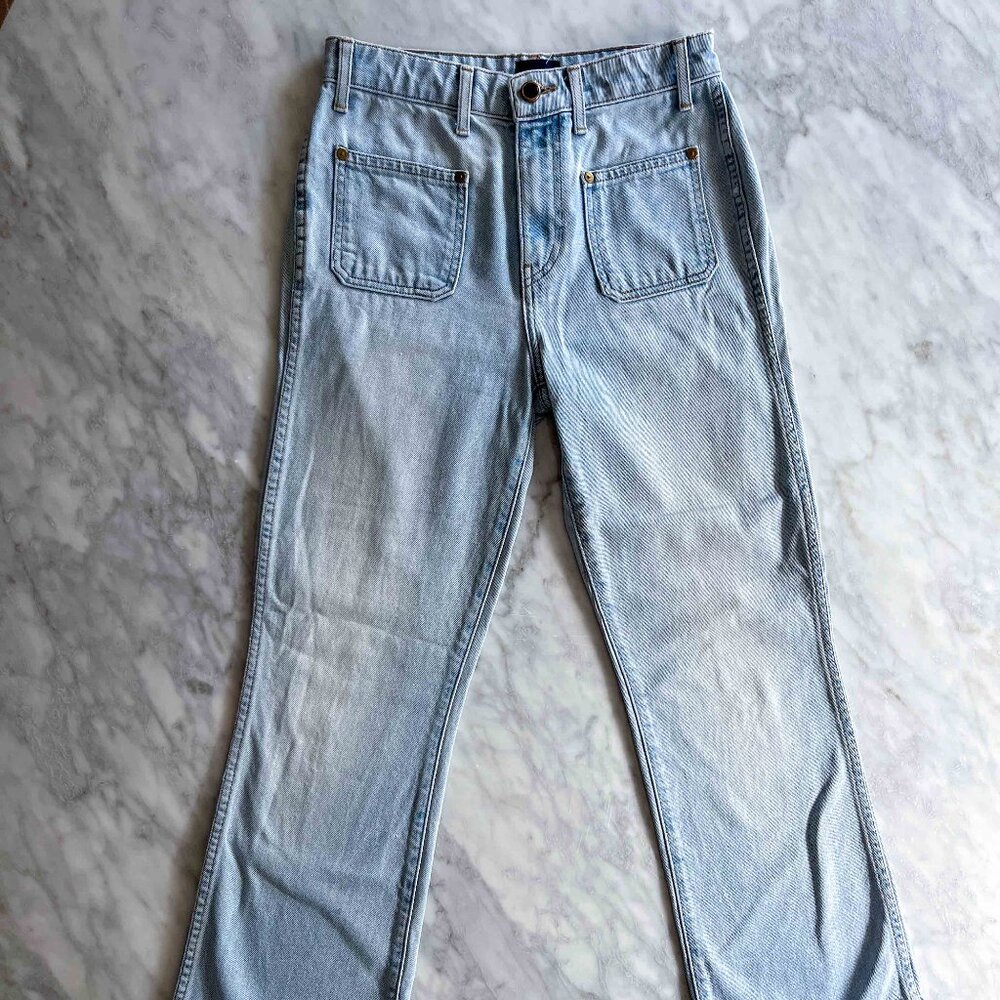 Khaite High-Rise Patch Pocket Jeans – Light Wash